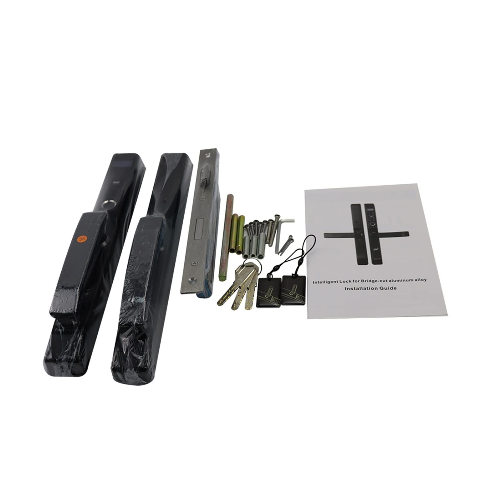 Inteligentny zamek do drzwi, 304 Blokada aluminiowa z linii papilarnych ze stali nierdzewnej do drzwi przesuwnych w kolorze czarnym(D238 3085)
