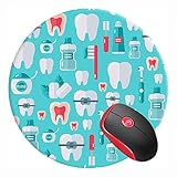 Mouse Pad Dentist, Round Mousepad, Non-Slip Rubber Base Mouse Mat for Laptop and Computer