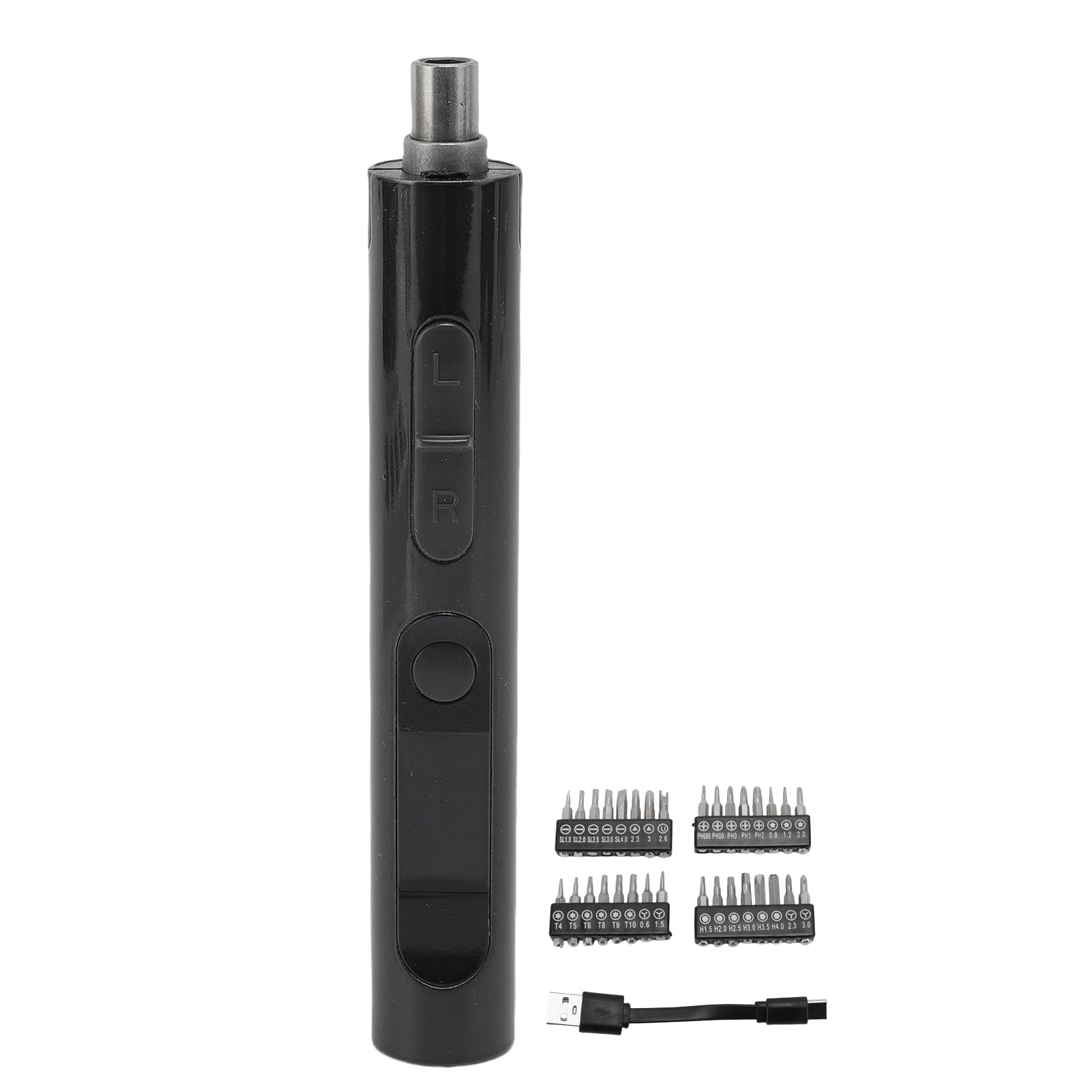 Set di mini cacciaviti elettrici Kit di cacciaviti a batteria di precisione 32 in 1 per riparazione elettronica di telefoni portatili RC (Nera)