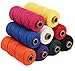 Agoer 9 Couleur Corde de Coton, 3mm Corde en macramé Coton Naturell, 50 M par Rouleau Ficelle Corde Macramé, Fil macramé pour Décoration, Tricot Emballage Cadeau