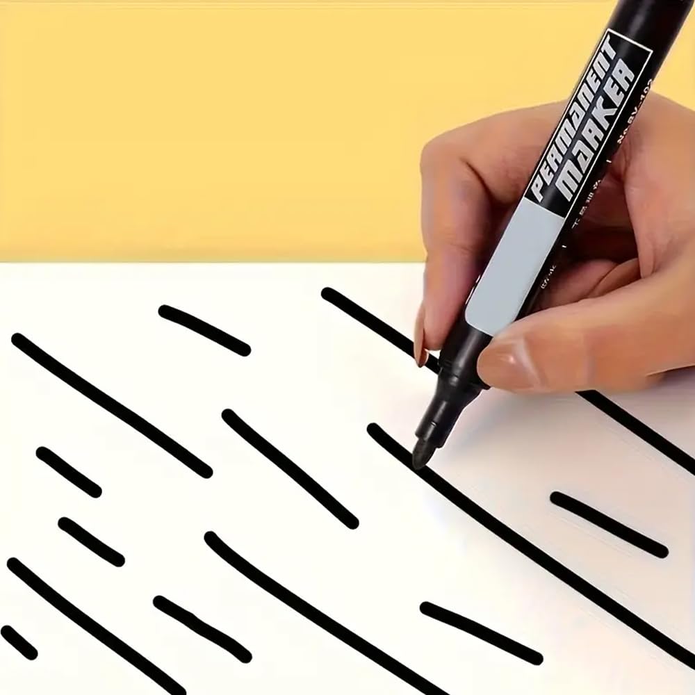 EPANO Marker na bazie oleju, wodoodporny, szybkoschnący, czarny, niebieski, czerwony, atrament, permanentny, do metalu, szkła, artykułów papierniczych, rysunków, przyborów szkolnych (50 szt. niebieski
