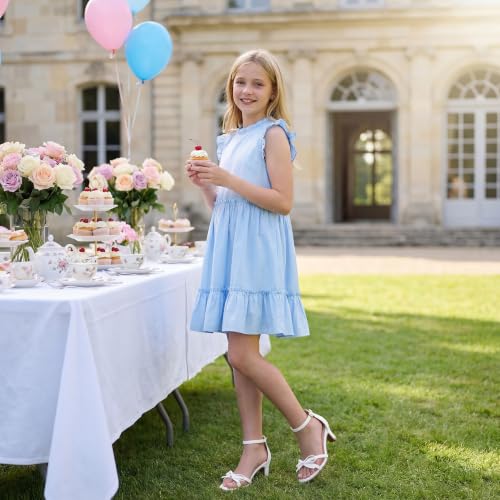 Image of Furdeour Heels for Girls Dress Shoes Bow Sansals Flower Girl Big Kids Teen | Delicate Bow, 2.13 IN Kitten High Heels, Dance Birthday Party Pageant Graduation School Prom, Young Girls Formal Dressy Heel