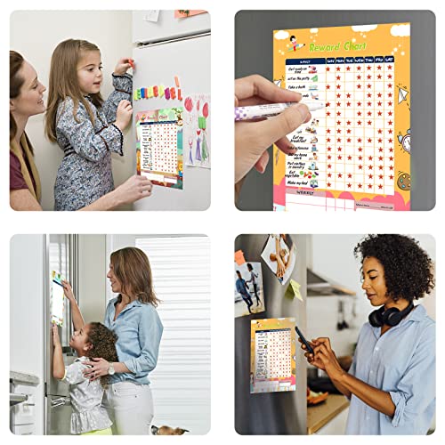 Magnetic Chores Chart For Kids 3 Responsibility Chart 90 Missions 316 Stars Stickers 3 Marker Pens Magnetic Dry Erase Calendar For Refrigerator Or For Wall 11X14.5In Chart For Kids Behavior #TOP6