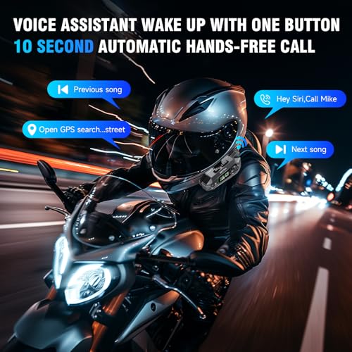 Image of EDYELL A1 Motorcycle Bluetooth Headsets,Smart LED Display Motorcycle Helmet Speakers,Group Communication System On Ear Headphones,HD Calling and HiFi Music,Waterproof & Dustproof Helmet Headset