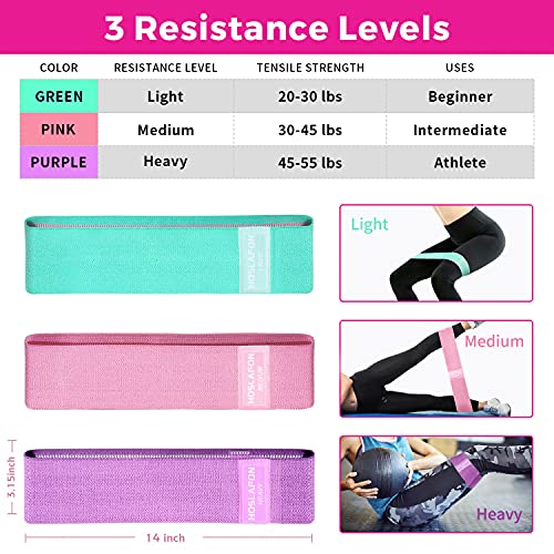 Hoslafon Resistance Bands Set Exercise Workout Fitness Booty Bands For Working Out Resistance Loops Bands For Women Elastic Bands For Exercise Pull Up Assistance Bands Stretch Bands Stretching Strap #TOP2