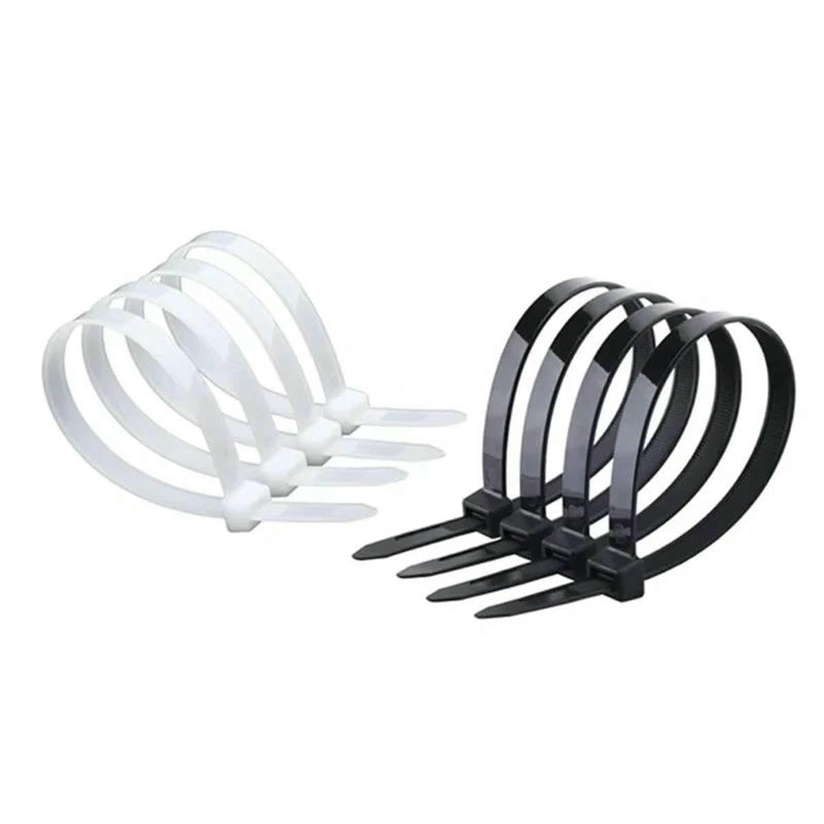 100 Nylon Cable Ties Self-Locking Cord Ties Straps Adjustable Cables Fastening Loop Home Office Wire Zip Ties-8x250mm 100pcs-White