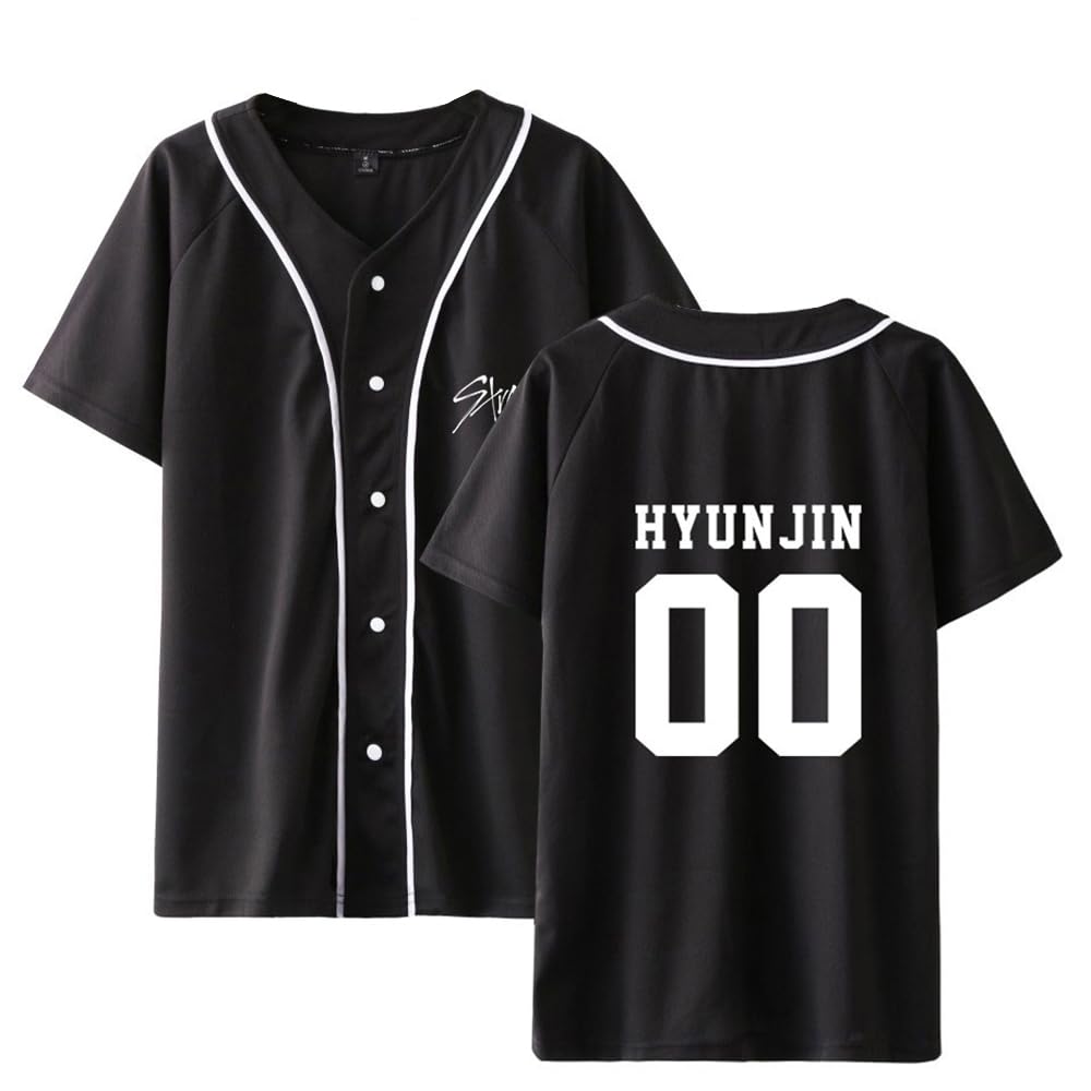 Tshirt Kpop Yellow Wood Short-Sleeved Changbin Hyunjin Felix Seungmin Jeongin Jisung Minho Woojin BangChan Tee Shirt Fashion Wild Color StrayKids New Casual Baseball Uniform T-Shirt