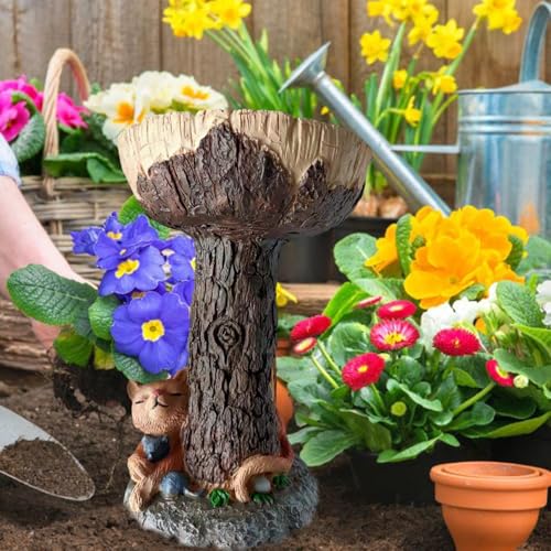 Estátua de bandeja de banho de pássaro de decoração ao ar livre | Alimentadores de pássaros de resin