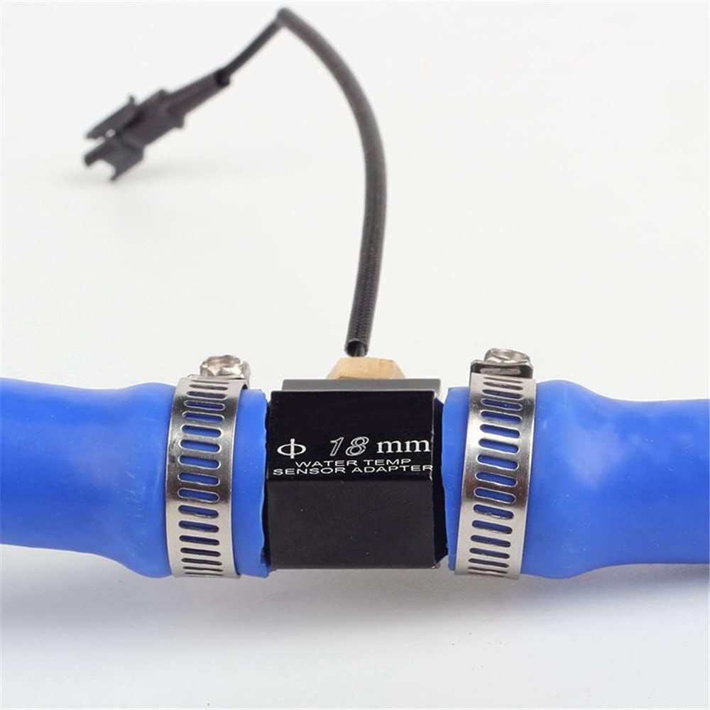 Thermomètre Numérique pour Moto, Affichage Précis de Température d'Eau, avec 22mm Adaptateur de Sonde en Métal Étanche, Accessoire de Modification de Moto(Rouge)