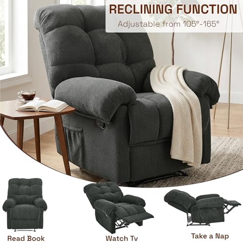 Sillón reclinable con apoyo ergonómico gris oscuro miniatura 5