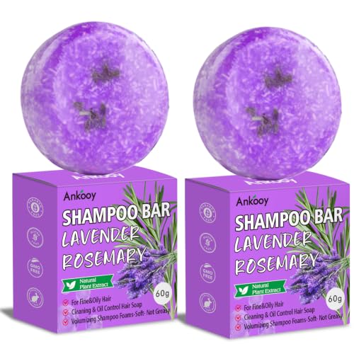 2 Pack Rosemary Oil Solid Shampoo Bars for Thinning Hair