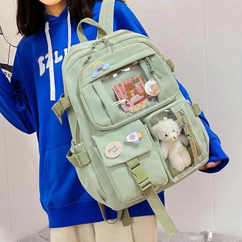 Sac à dos kawaii grande capacité multi-poche pour étudiante
