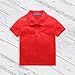 Boys Girls 𝐏𝐨𝐥𝐨 Shirt Toddler Solid Short Sleeve Cotton Button Up Tee with Collar Summer Casual (Red, 5-6 Years)