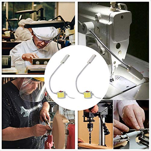 Lámpara LED para Máquina de Coser con Base Magnética, 2 Unidades, Brazo Flexible, Ahorro de Energía, para Trabajos de Costura