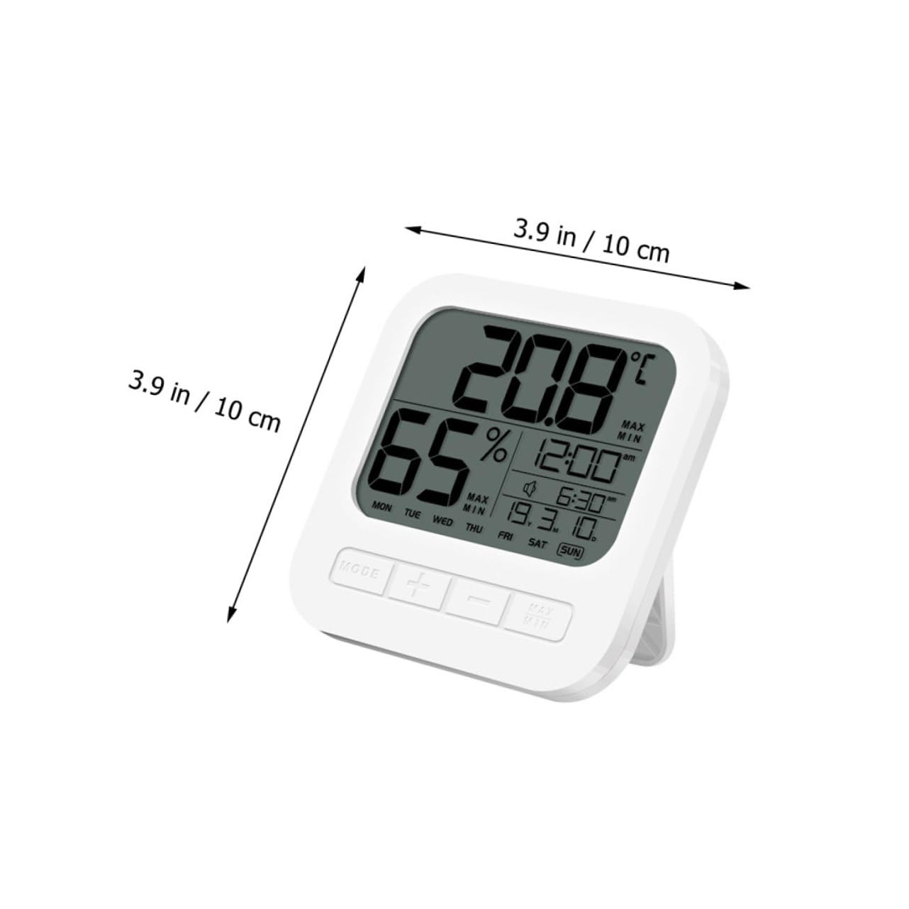 SUPVOX indicator digital thermometer white sensor Monitor indoor Indoor Thermometer baby room Wall-mounted household Digital Thermometer hygrometer abs number Hygrometer bracket