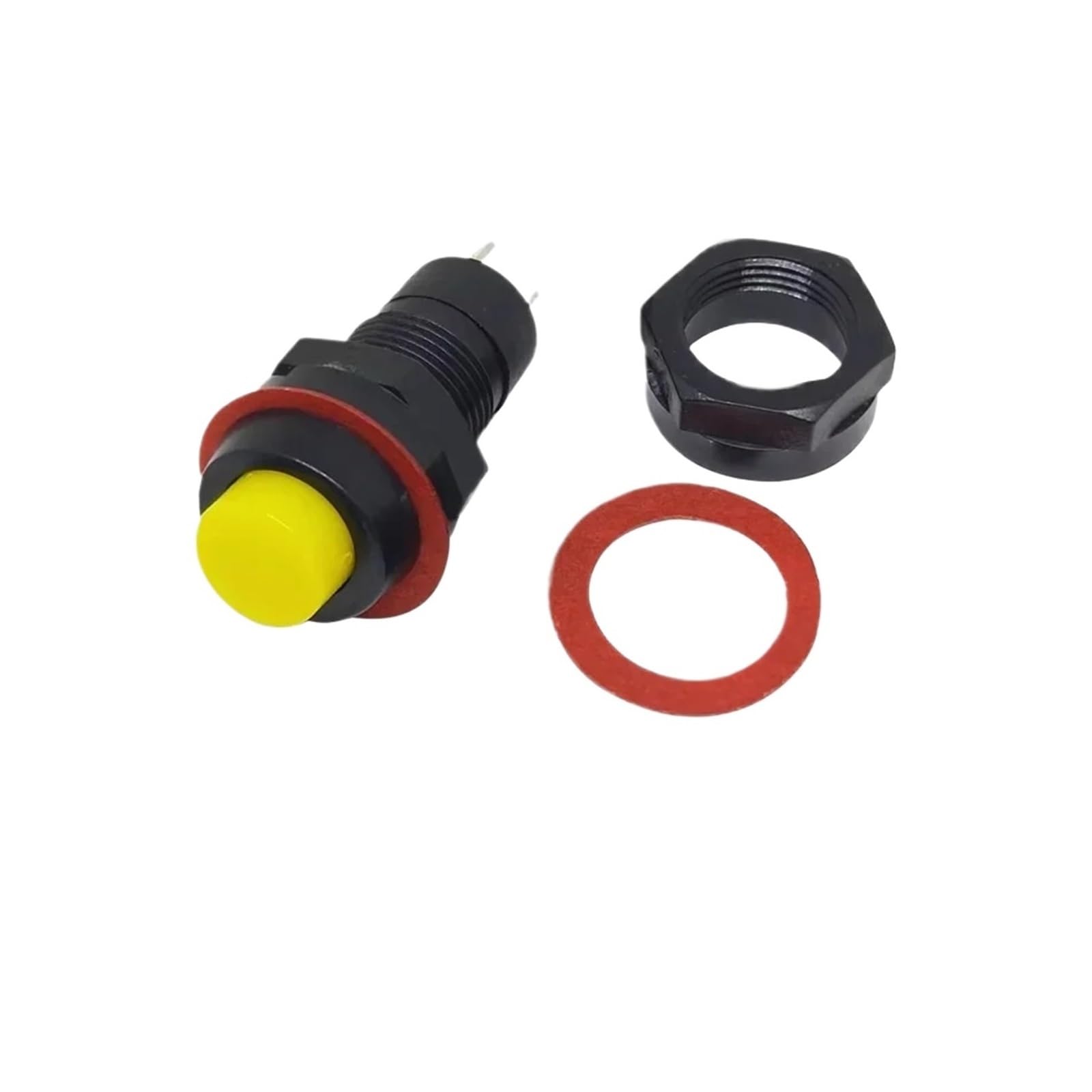 Lot de 20 ou 100 interrupteurs miniatures à bouton-poussoir rond de 10 mm, à réinitialisation momentanée ou autobloquante(Yellow,20PCS,Self-Locking)