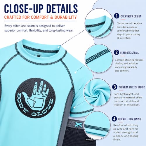 Image of Body Glove Boys Swim Set - 2 Piece Boys Swim Trunks with Rash Guard UV Protection Swimsuit Kids Bathing Suits (Sizes 4-12)