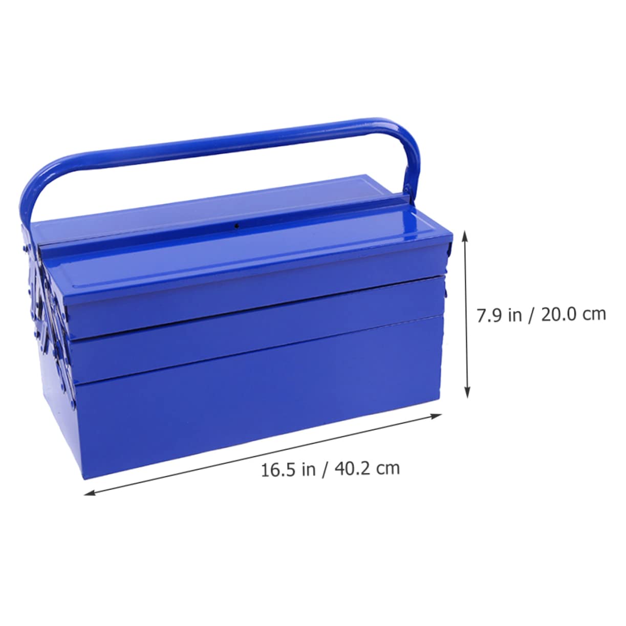 Hemobllo Grosse Boîte à Outils en Fer Bleue à Poignée, Rangement Portable