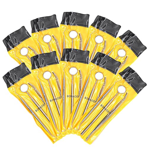 Kit profesional de cuidado bucal, juego de 3 piezas: espejo, explorador y pinzas (paquete de 10)