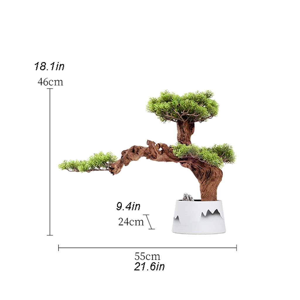 Plantas Artificiales Simulación Bienvenido Adornos de Pino Podocarpus Potted Plantas Salón Porche Coffee Table Mesa Frente Recepción Artificial Bonsai Adecuado Falsas en Ma