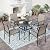 SUNSHINE VALLEY 5 Piece Patio Dining Set for 4, 37”x37” Square Table with Umbrella Hole, 4 Metal Brown Chairs, Outdoor Table and Chairs Set for Lawn Backyard and Deck