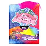 purpurina trolls Con purpurina de colores mezclados brillantes y una gran imagen de amapola con pelo de felpa cosido en la cubierta frontal.