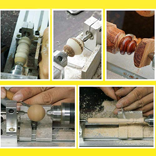 ETE ETMATE 200W Mini Lathe Beads, DIY Working Wood Lathe Milling Machine DIY Grinding Polishing Beads Drill Rotary Tool Set Lathe Set