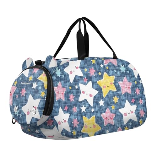 Star Of Good Dreams Duffel Bag with Shoes Compartment Multifunctional Personal Item Travel Bag for Beach Swim Bags Pool Sports