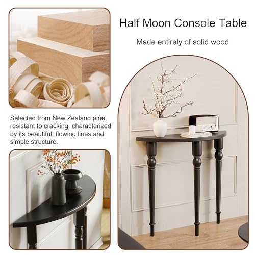 Mesa consola de media luna y mesa de sofá estrecha para pasillo 5