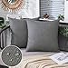 MIULEE 2er Set wasserdichte Kissenbezüge Leinenoptik Kissenhülle Outdoor Wetterfeste Dekohülle Sofakissen Zierkissen Couchkissen Dekokissen für Sofa Couch Wohnzimmer Schlafzimmer 40x40 cm Dunkelgrau
