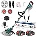 Rasentrimmer mit Akku 21V, 4 in 1 Akku Rasentrimmer für Makita Akkus, Rasentrimmer mit Unkrautbürste, Freischneider & Motorsense inkl.TAP-N'-GO Fadenkopf, 2 X 4.0Ah Akkus, 750W Bürstenloser Motor