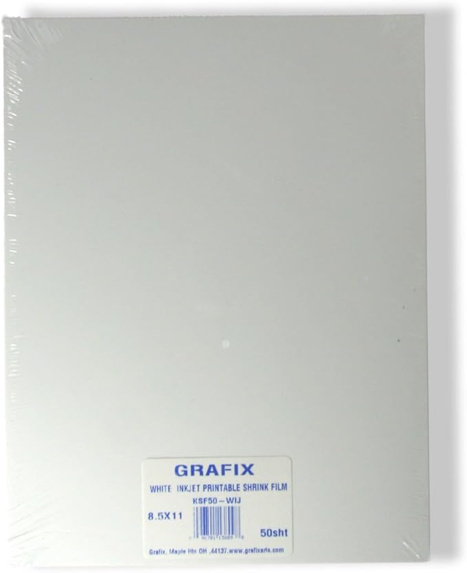 Amazon Grafix Ink Jet Printable Shrink Film White 8 5 X 11 
