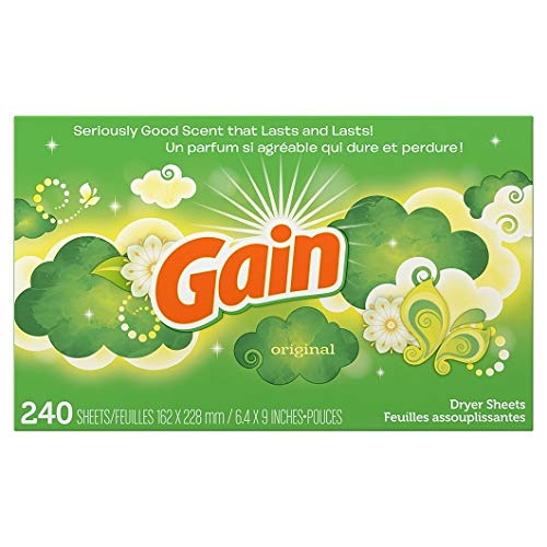 Gain Dryer Sheets, Original, 240 Count (Packaging May Vary), 2-Pack