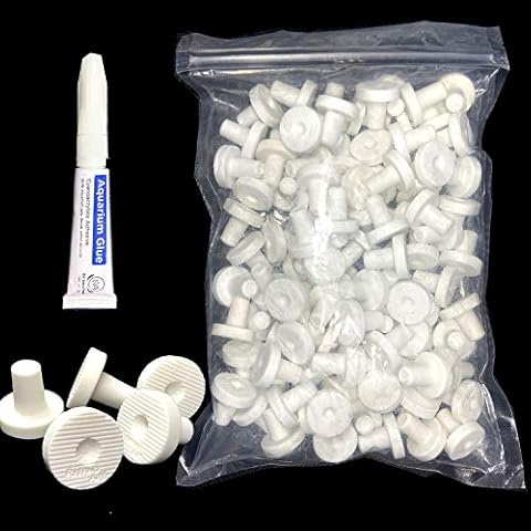 Reefing Art Ceramic Coral Frag Plugs 100 Pack Free Aquarium Glue for SPS LPS Tile Cover