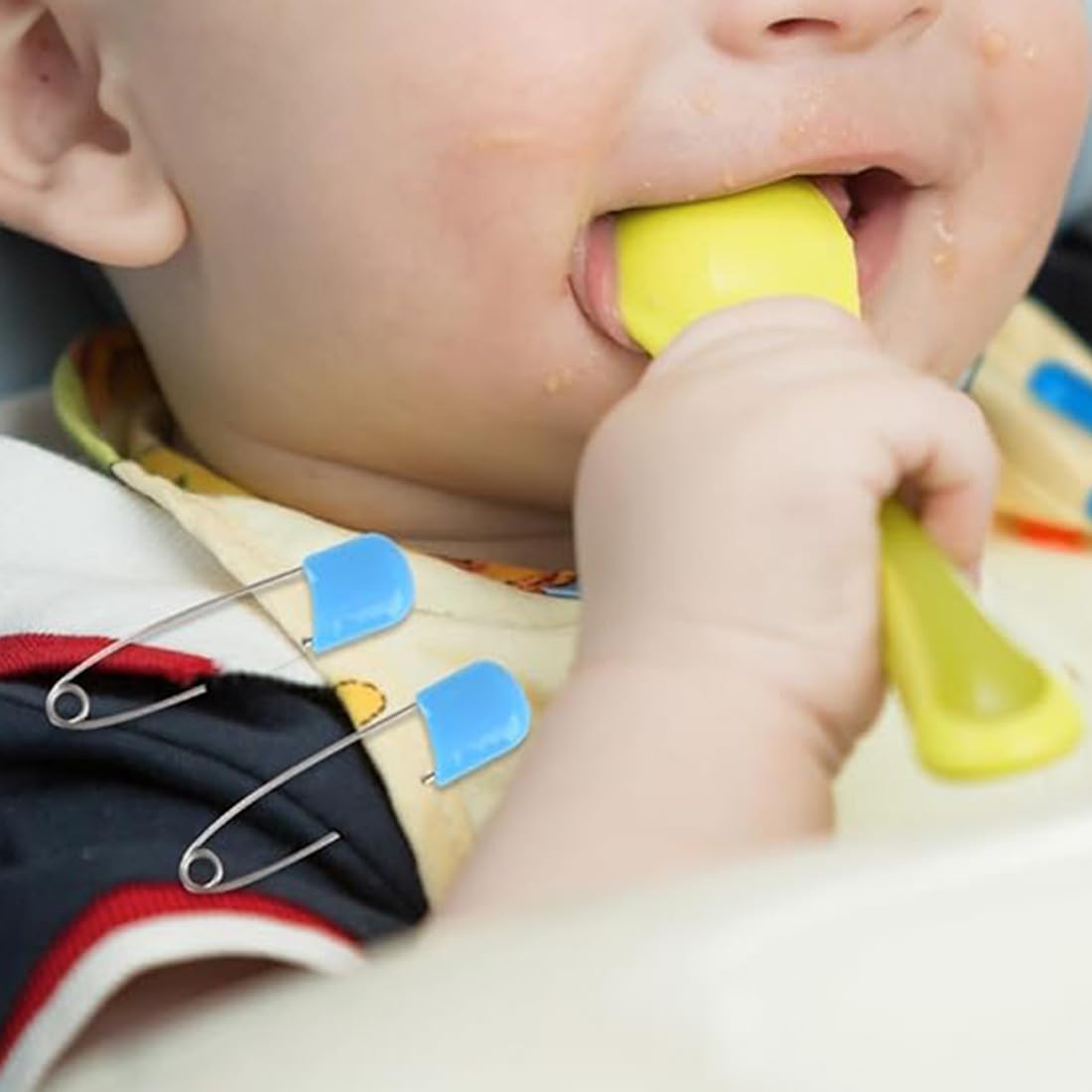 Épingle à Nourrice, 100 Pièces Acier Inoxydable pour Bébé avec Fermeture Verrouillable Épingles à Couches sans Danger, pour Les Lingettes de Salive,Les Couches et Les Vêtements