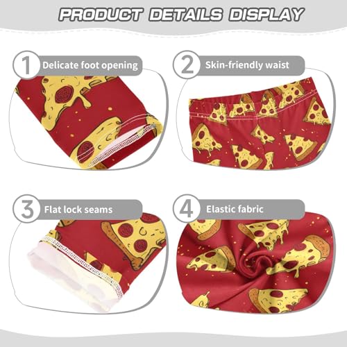 ALAZA Girls' Leggings Children's Yoga Pants Skinny Printed Dance Red Pizza Comfortable 4T2