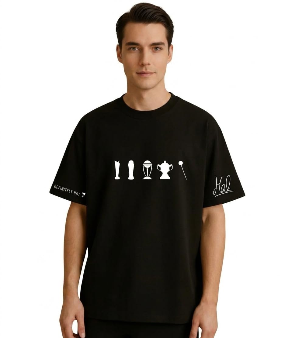 the surds Trophy Collector Oversized T-Shirt | Cricket Fan Graphic Tee | Premium Cotton | White & Black | S–XXL-picture-26