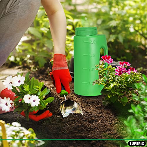 Image of Superio Seed Spreader for Lawn, 2L Handheld Shaker, Dispenser for, Seed, Snow and Ice Melt, Salt, Insect Repellents- Multipurpose Garden Applicator with Adjustable Holes, 68 Oz