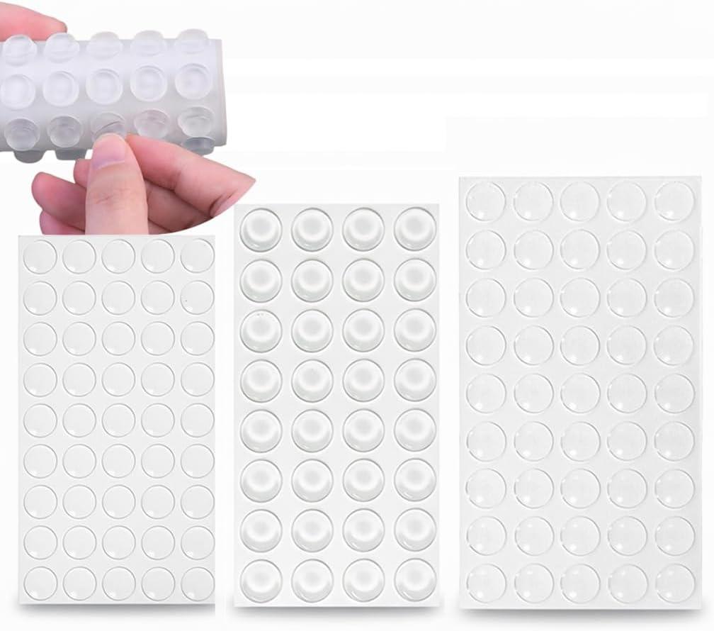Cabinet Door Bumpers, Furniture Pads Clear Rubber Bumpers Self Adhesive, Soft Close Cabinet Door Bumper Dots, Sound Dampening Cupboard Door Bumpers Pads for Kitchen Drawers, Picture Frame 132pcs