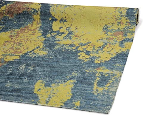 Image of Printed Rug Soft Floor Carpets with Anti Slip Backing for Living Room | Bedroom | Kids Room (Yellow Multi, 5x7 Feet)