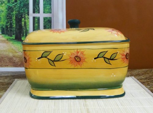 BREAD BOX, TOAST JAR CANISTER SUNFLOWER YELLOW
