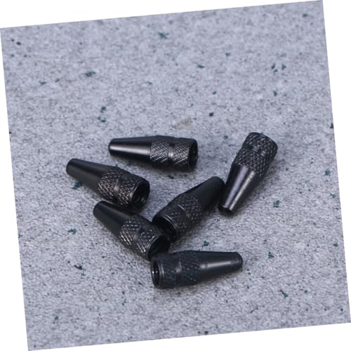 Totority 6 Pcs Tapones de Válvula Francés Aluminio Negro Antiarrastre miniatura 4
