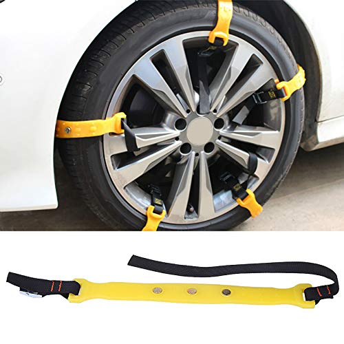Yinhing Juego de 10 Cadenas para Neumáticos de Nieve Antideslizantes para Automóviles, Camiones y SUV, Material de TPU con Clavos de Aleación para Neumáticos de 185 a 225 Mm, Diseño de Fácil
