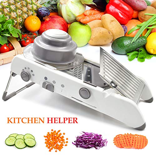 Mandoline Slicer Vegetable Julienner Adjustable Thickness and French Fry Onion Tomato Cutter, Safety