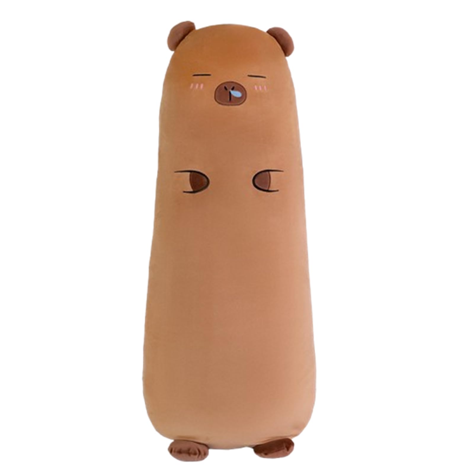 Kuscheltier Capybara Plüschkissen Stofftiere Lang Plüschtier Ausgestopftes Tier Spielzeug Kuschelkissen Geschenk Plüschkissen Kinder Seitenschläferkissen Tier (120cm,Schläfriger Stil)