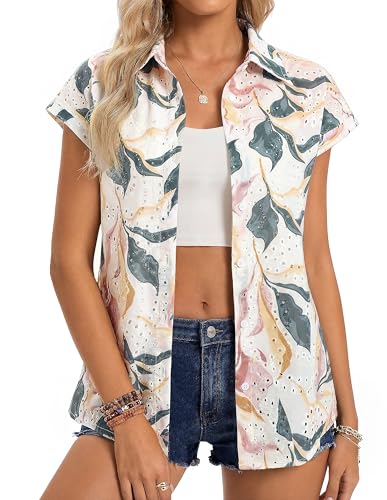 50% Off GRACE KARIN Floral Eyelet Spring Summer Top - Image 2
