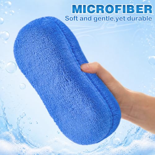Image of Tanlade 4 Pcs Large Car Wash Sponge, Foam Sponge for Clean, Blue