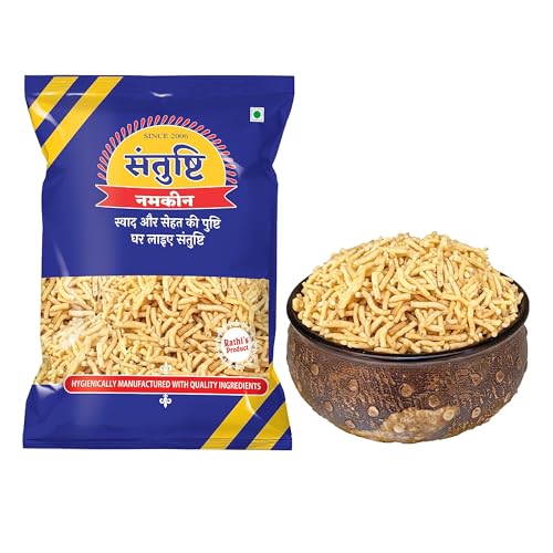 Image of Santushti Namkeen Authentic Ujjaini Poha Sev-300gm | Crispy Medium Spicy Indian Snack Made in Groundnut Oil | Traditional Tea Time Snack | Healthy Munching Anytime | Fresh & Flavorful Taste