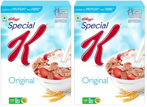 Image of Kellogg's Original Special K | Only 2% Fat | Sub 300 Calorie Breakfast Cereals | Whole Wheat Flakes | Source of Protein & Fibre | 435 /455g (Pack of 2)
