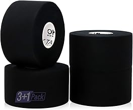 OK TAPE Athletic Sports Tape（4 Packs) - 45ft Per Roll Very Strong Tape for Athlete & Sport Trainers & First Aid Injury Wrap, Perfect for Fingers Ankles Wrist on Bat, Hockey Stick - Black